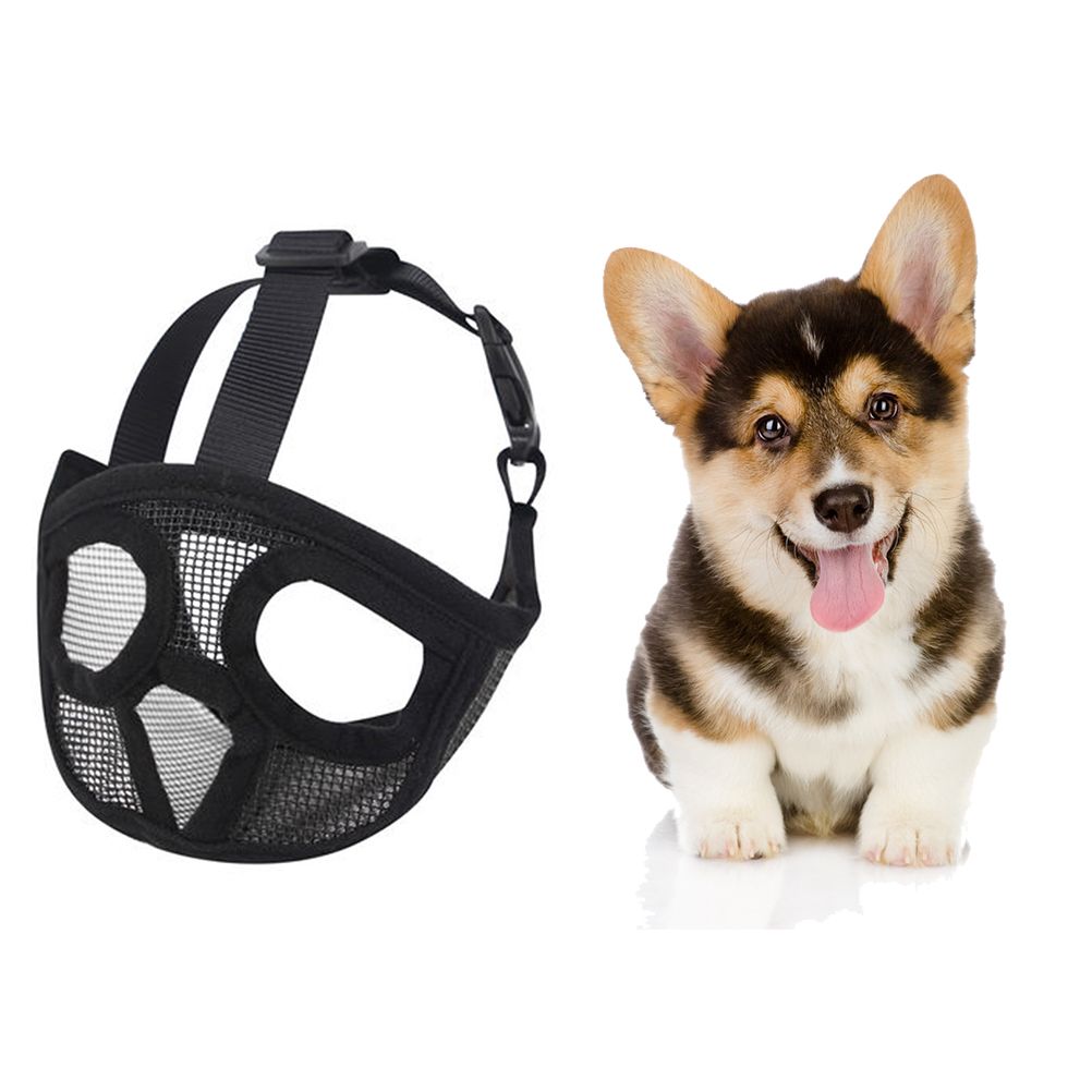 Dog Muzzles Adjustable Breathable Mesh Bulldog Muzzle for Dog Anti Biting Chewing Barking