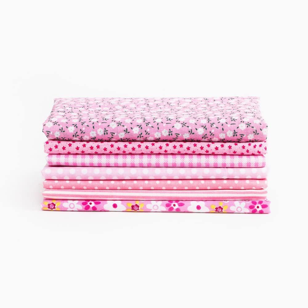 7Pcs Assorted Fat Quarter Bundle Quilt Quilting Cotton Fabric Sewing DIY Set