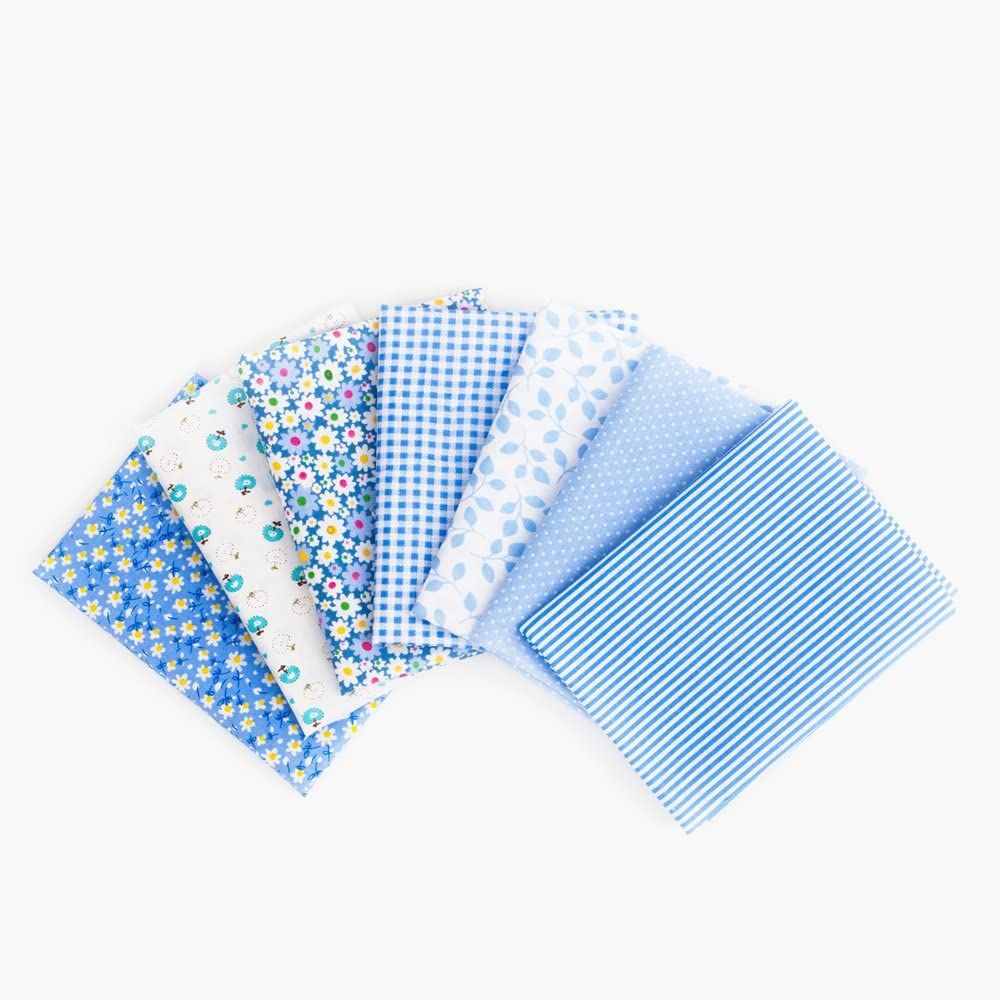 7Pcs Assorted Fat Quarter Bundle Quilt Quilting Cotton Fabric Sewing DIY Set