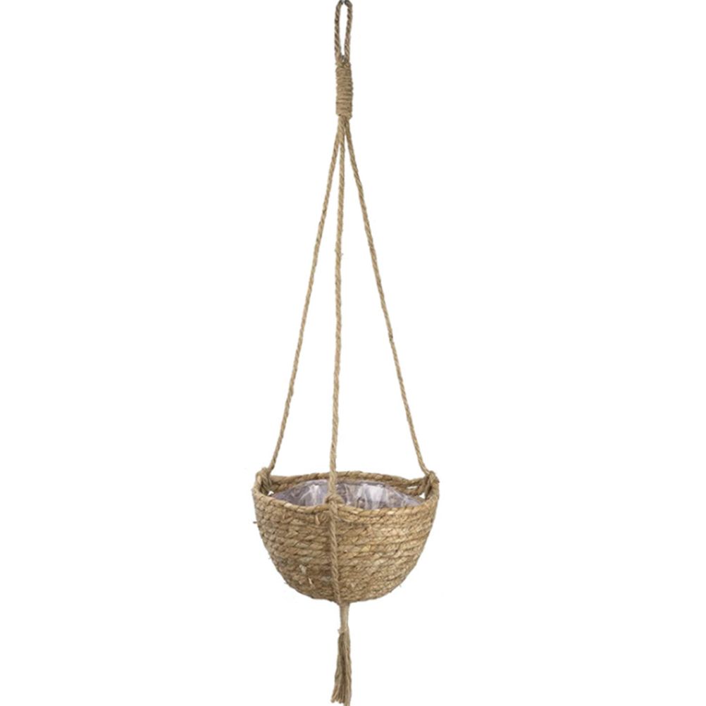 Natural Hanging Seagrass Plant Baskets Dural Layer Flower Planting Basket Holder Garden Decor