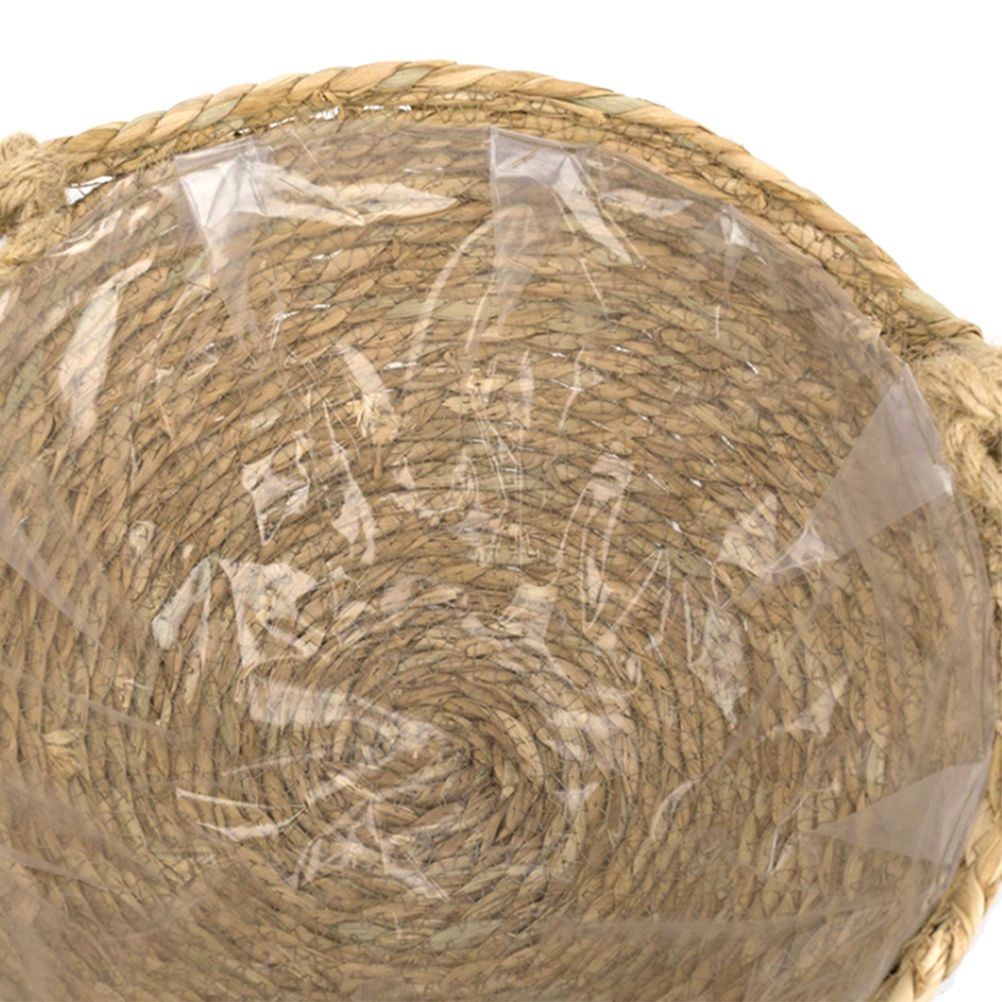 Natural Hanging Seagrass Plant Baskets Dural Layer Flower Planting Basket Holder Garden Decor