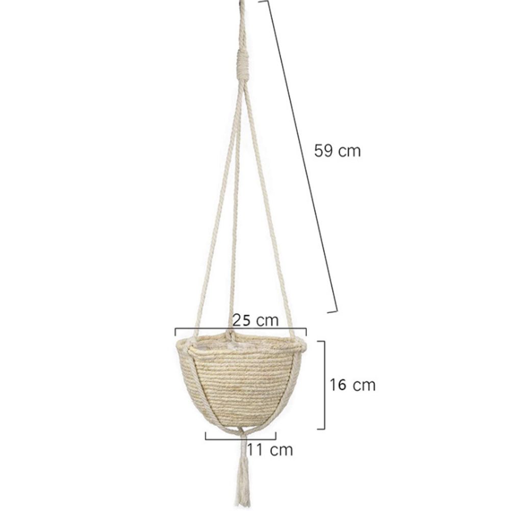Natural Hanging Seagrass Plant Baskets Dural Layer Flower Planting Basket Holder Garden Decor