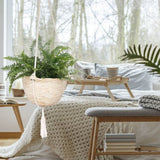 Natural Hanging Seagrass Plant Baskets Dural Layer Flower Planting Basket Holder Garden Decor