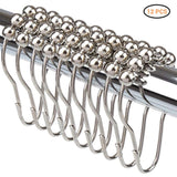 12PCS Antirust Double Glide Shower Curtain Hooks for Bathroom Shower Rods Curtains