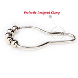 12PCS Antirust Double Glide Shower Curtain Hooks for Bathroom Shower Rods Curtains