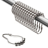 12PCS Antirust Double Glide Shower Curtain Hooks for Bathroom Shower Rods Curtains - Close-Up Angle