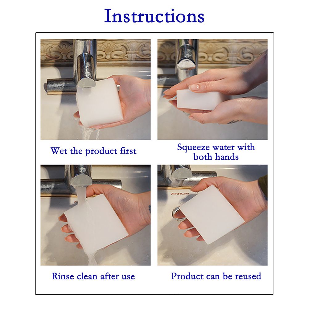 50 pcs Multifunction Cleaning Sponges Washing Sponges for Home Kitchen Dishes Bathroom Cleaning Tool