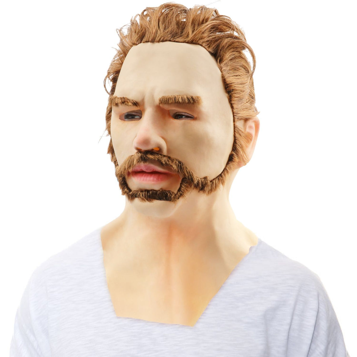 Halloween Latex Young Man Face Cover Headgear for Masquerade Halloween Headgear Prop