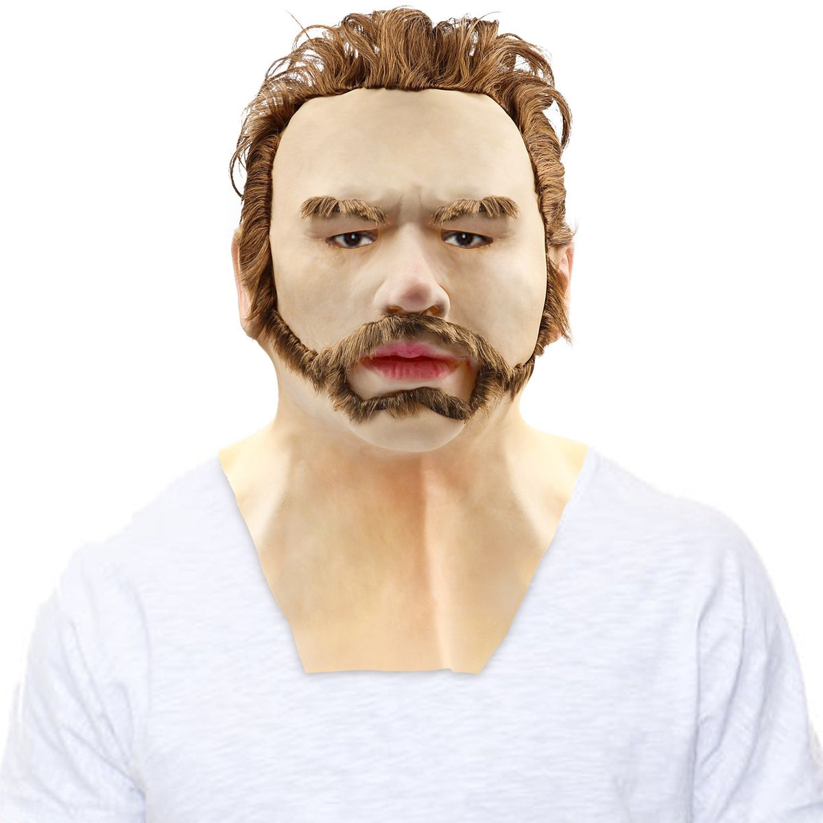 Halloween Latex Young Man Face Cover Headgear for Masquerade Halloween Headgear Prop
