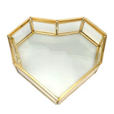 Flip Love Heart Shaped Geometric Glass Jewelry Box Glass Ring Box Multifunctional Jewelry Display Box