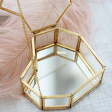 Flip Love Heart Shaped Geometric Glass Jewelry Box Glass Ring Box Multifunctional Jewelry Display Box