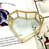 Flip Love Heart Shaped Geometric Glass Jewelry Box Glass Ring Box Multifunctional Jewelry Display Box - Close-Up Angle