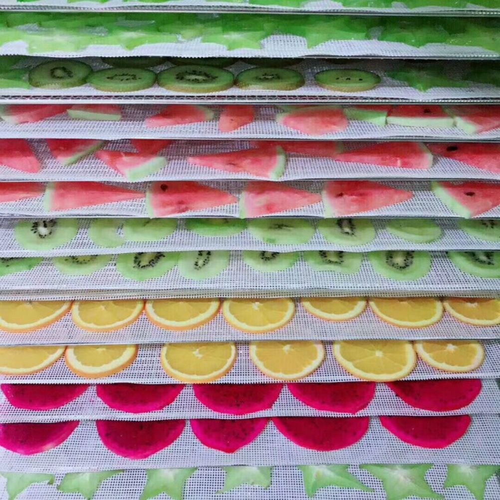 Kitchen Non Stick Silicone Dehydrator Sheets for Fruit Reusable Food Dehydrator Sheets Dryer Mesh