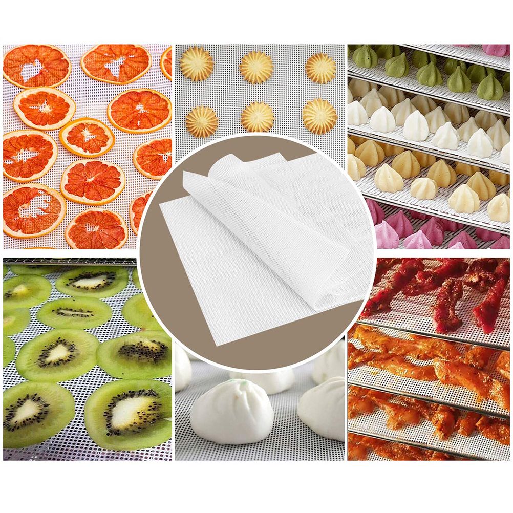 Kitchen Non Stick Silicone Dehydrator Sheets for Fruit Reusable Food Dehydrator Sheets Dryer Mesh
