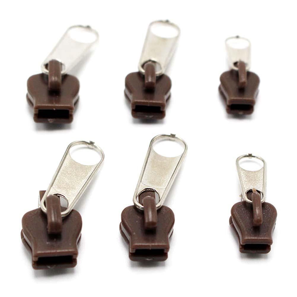 6Pcs Zip Slider Instant Repair Kit Replacement Zipper Pull Kit for Bags Jackets Luggage Backpacks