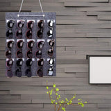 Hanging Sunglasses Organizer Wall Mounted 15 Slots Glasses Storage Organizer Holder - Side View