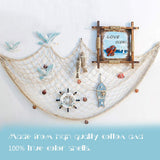 Decorative Fishing Net Wall Decor with Seashells Nautical Style Wall Hangings Ornament