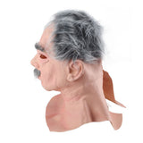 Halloween Latex Old Man Face Cover Elder Old Man Headgear for Masquerade Halloween Headgear Prop