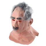 Halloween Latex Old Man Face Cover Elder Old Man Headgear for Masquerade Halloween Headgear Prop - 45-Degree Angle