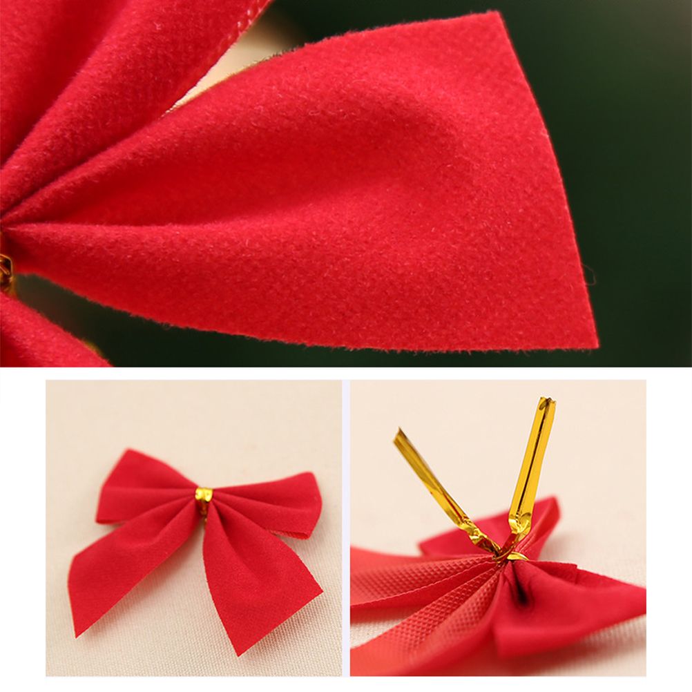 36Pcs/Set Christmas Bows Mini Decorative Bows Ribbon Bows Decoration