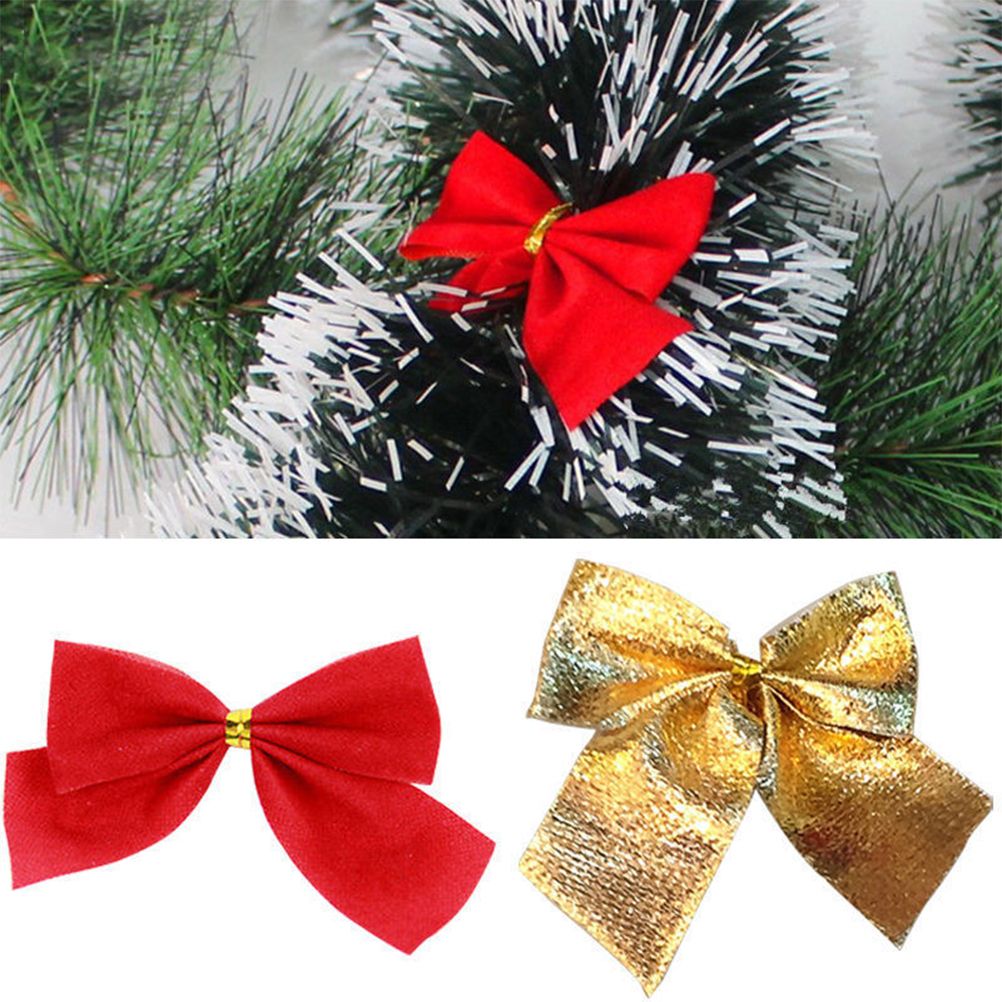 36Pcs/Set Christmas Bows Mini Decorative Bows Ribbon Bows Decoration