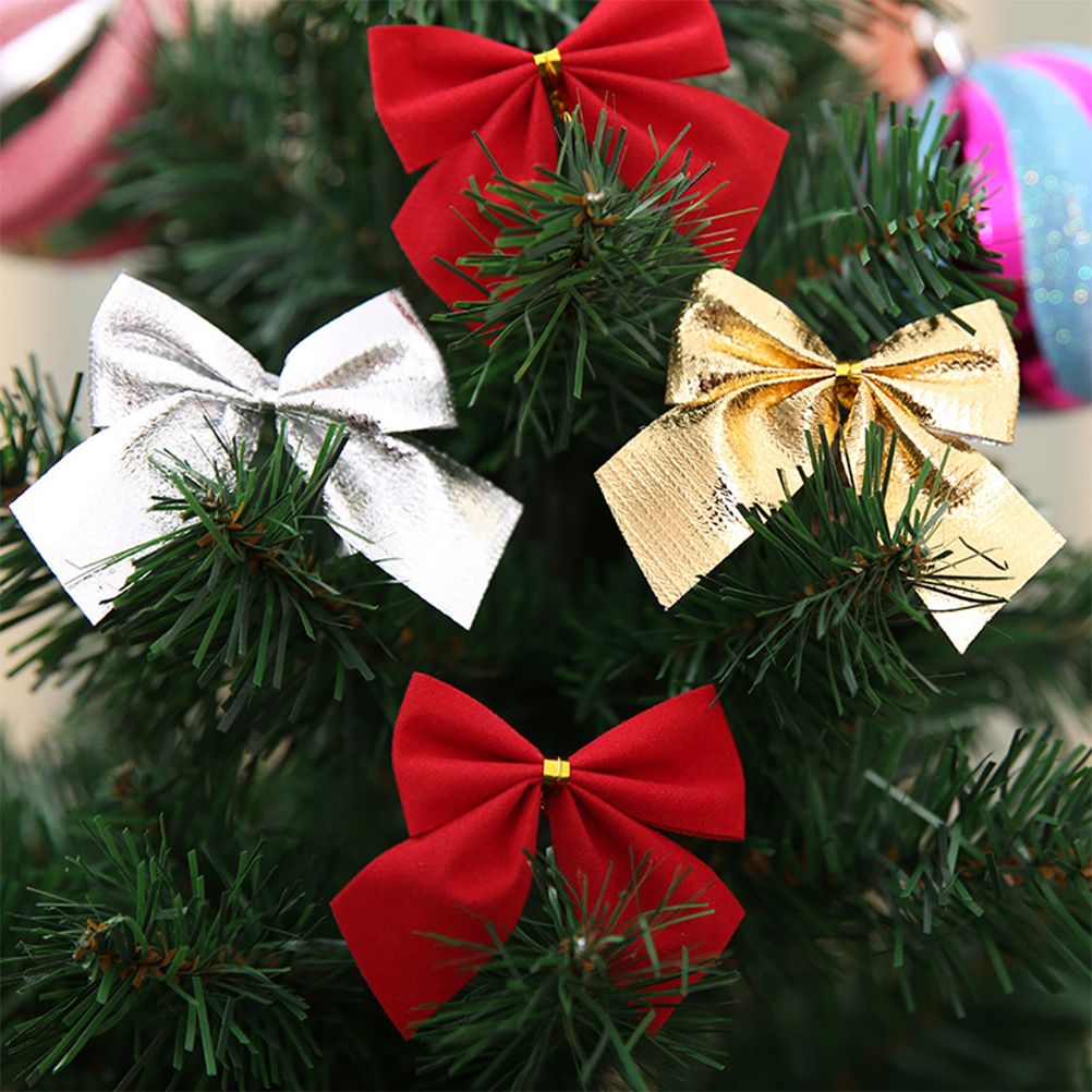 36Pcs/Set Christmas Bows Mini Decorative Bows Ribbon Bows Decoration