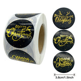 500Pcs/Roll 3.8cm Christmas Stickers Round Envelope Gift Cards Package Labels - Top-Down View