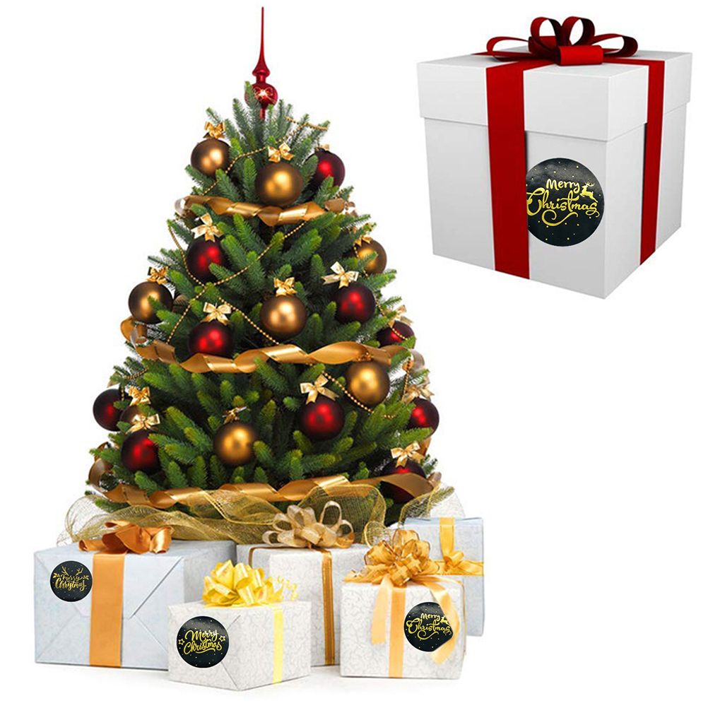500Pcs/Roll 3.8cm Christmas Stickers Round Envelope Gift Cards Package Labels