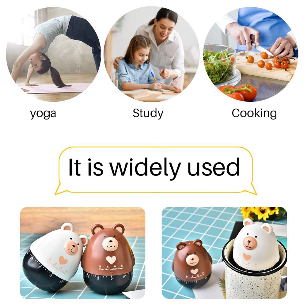 Bear Kitchen Timer Mechanical Kitchen Timer Clock Multipurpose Lovely Kitchen Cooking Tools