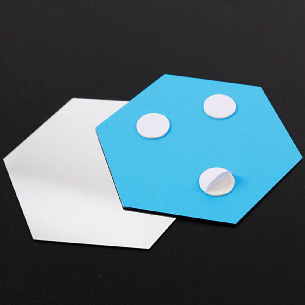 24Pcs Hexagon Mirror Sticker Self Adhesive Mosaic Tiles Bathroom Decorative Mirror Stickers