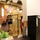 24Pcs Hexagon Mirror Sticker Self Adhesive Mosaic Tiles Bathroom Decorative Mirror Stickers - Rear View