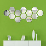 24Pcs Hexagon Mirror Sticker Self Adhesive Mosaic Tiles Bathroom Decorative Mirror Stickers