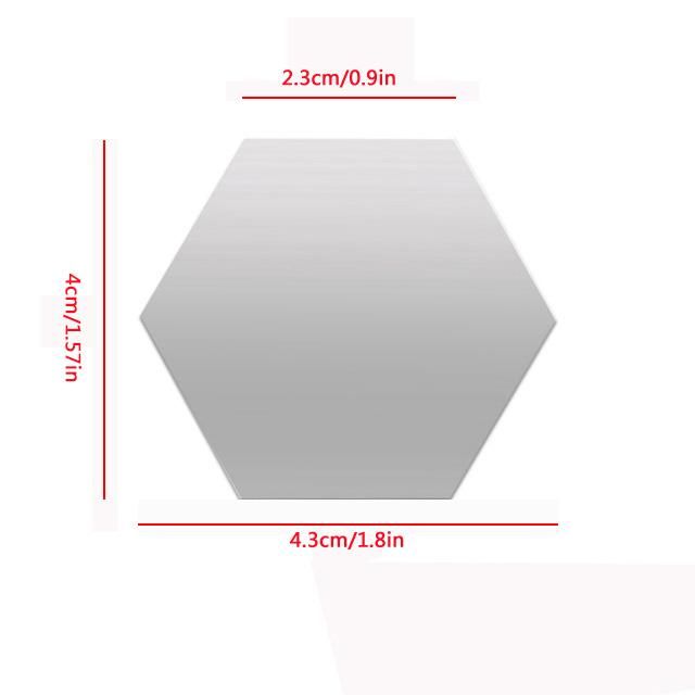 24Pcs Hexagon Mirror Sticker Self Adhesive Mosaic Tiles Bathroom Decorative Mirror Stickers