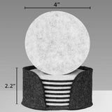 8PCS Round Felt Coasters Absorbent Heat Resistant Reusable Saucer Pad for Housewarming Gifts and Table Supplies - Top-Down View