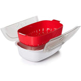 Microwave Cooker Food Container with Removable Basket - Front View