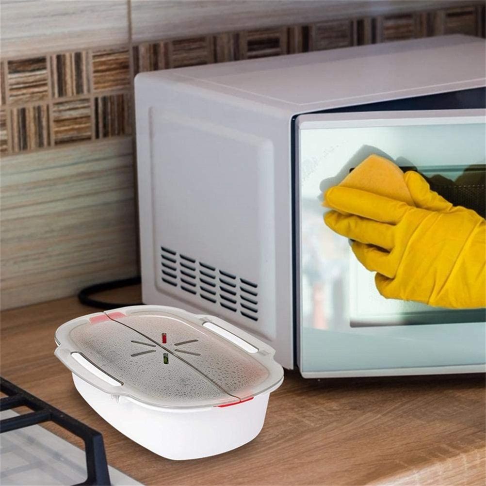 Microwave Cooker Food Container with Removable Basket