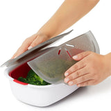 Microwave Cooker Food Container with Removable Basket