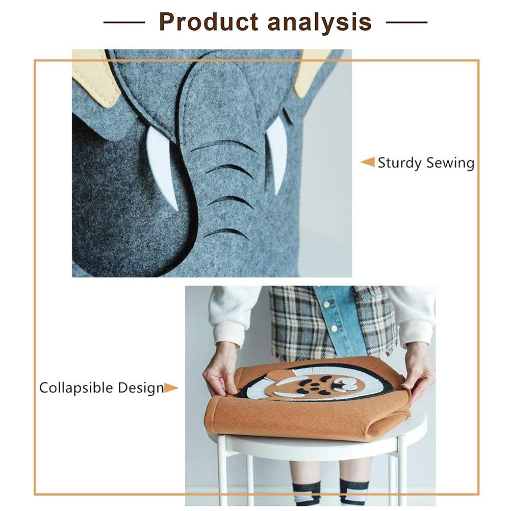Cartoon Felt Storage Bucket Children's Toys Dirty Clothes Storage Bag Multifunctional Practical Laundry Basket