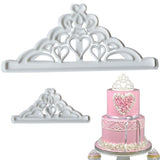 2PCS Crown Biscuit Cutter Set Crown Shape Cupcake Decorating Gumpaste Mould Kitchen Baking Tools for Dough Clay - 45-Degree Angle