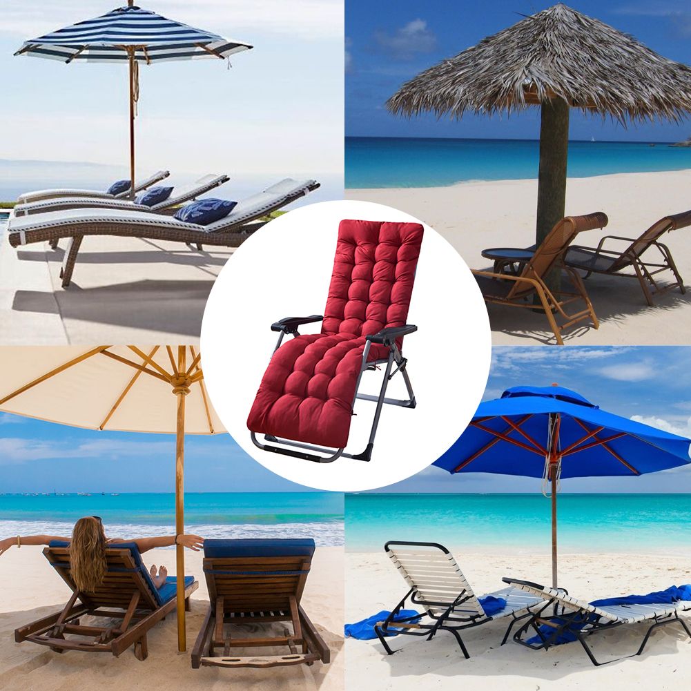 Patio Chaise Lounge Cushions Sun Lounger Cushions Pad Lounge Chair Cushion for Travel Holiday Indoor Outdoor