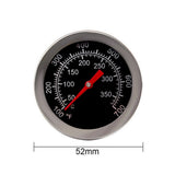 Stainless Steel Barbecue Grill Meat Thermometer Dial Temperature Pressure Gauge Cooking Food Probe Kitchen Tools - Front View