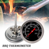 Stainless Steel Barbecue Grill Meat Thermometer Dial Temperature Pressure Gauge Cooking Food Probe Kitchen Tools - Side View