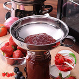 Stainless Steel Wide Mouth Canning Funnel Kitchen Cooking Tools Gadgets Funnel with Handle for Jam