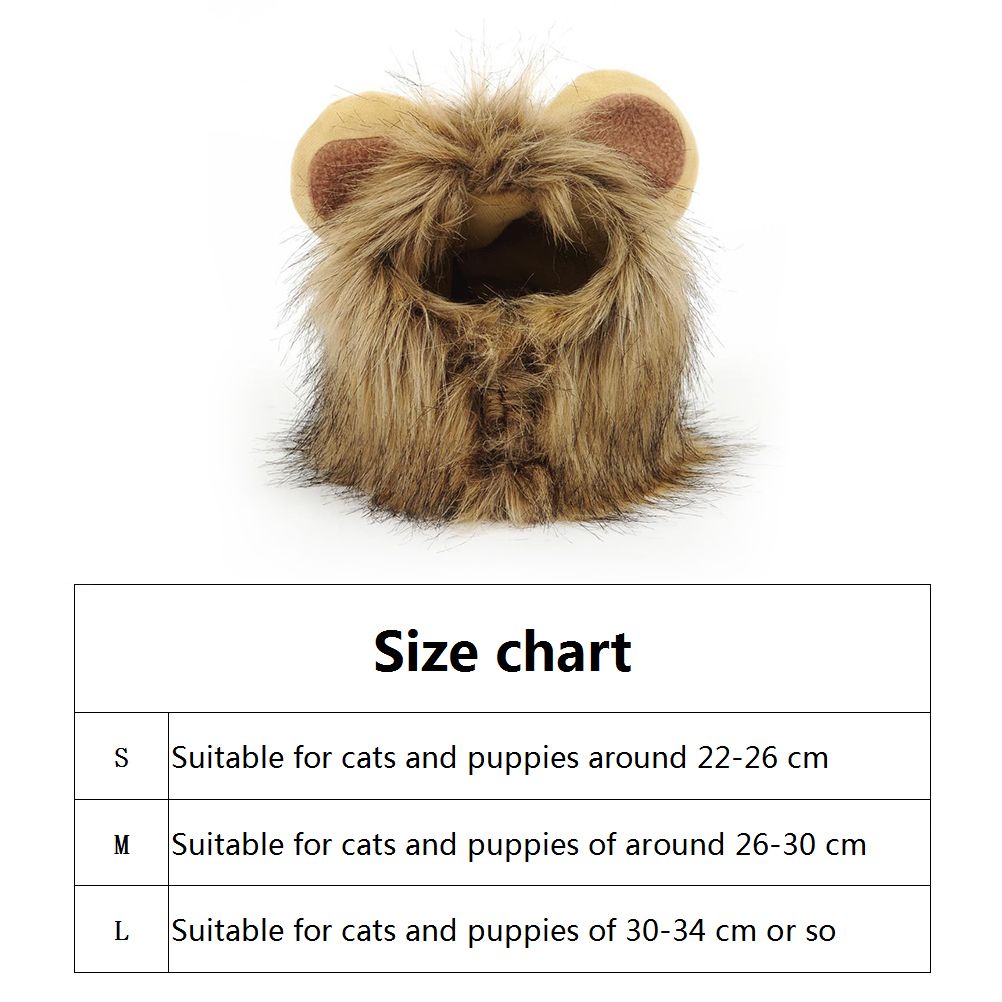 Mane Wig for Cat Pet Adjustable Washable Comfortable Hair Cat Clothes for Halloween Christmas Easter Festival Party