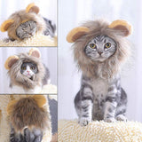 Mane Wig for Cat Pet Adjustable Washable Comfortable Hair Cat Clothes for Halloween Christmas Easter Festival Party - Side View