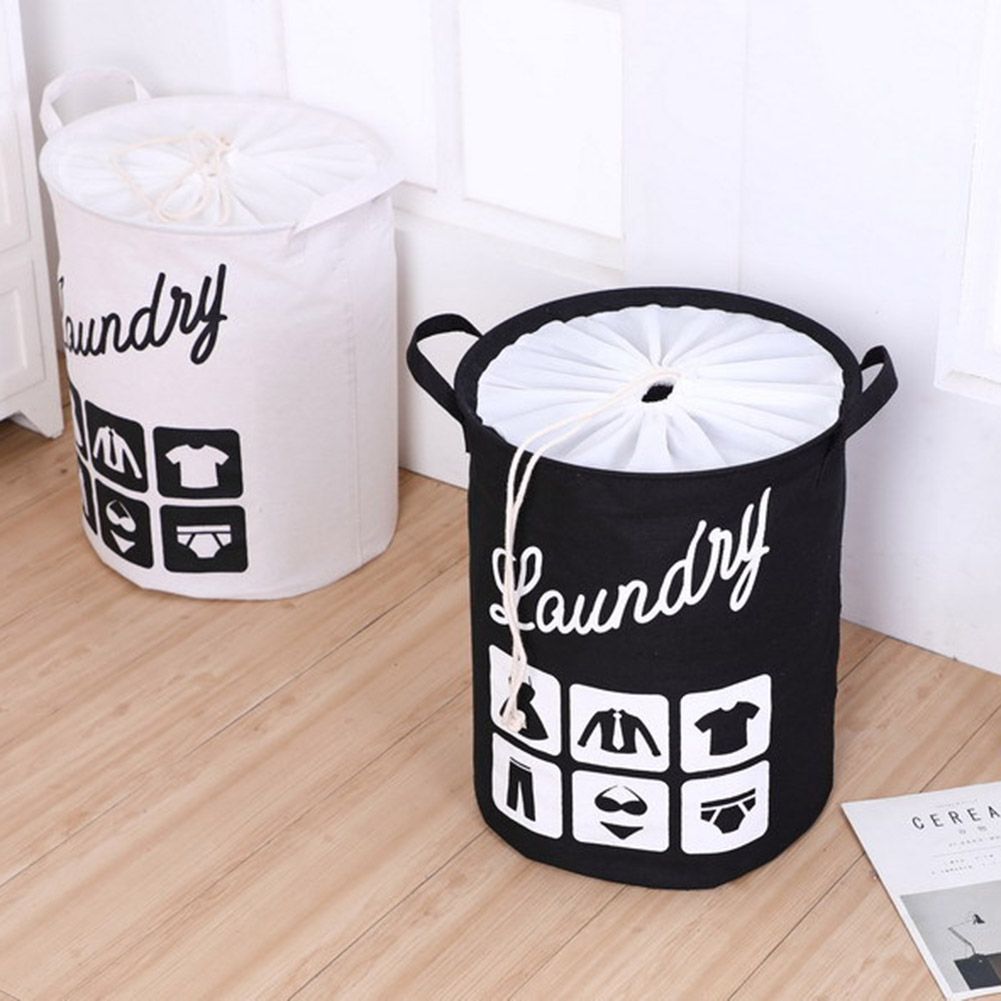 Foldable Fabric Laundry Basket Cotton Laundry Large Bag Collapsible Storage Basket