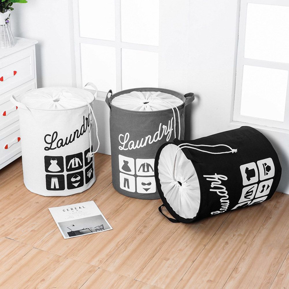 Foldable Fabric Laundry Basket Cotton Laundry Large Bag Collapsible Storage Basket