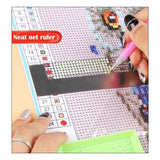 Rhinestone Painting Drawing Ruler Dot Drill Rhinestone Embroidery Mesh Ruler Stainless Steel Ruler Tool