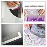 Rhinestone Painting Drawing Ruler Dot Drill Rhinestone Embroidery Mesh Ruler Stainless Steel Ruler Tool