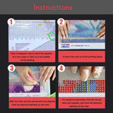 Rhinestone Painting Drawing Ruler Dot Drill Rhinestone Embroidery Mesh Ruler Stainless Steel Ruler Tool - Rear View